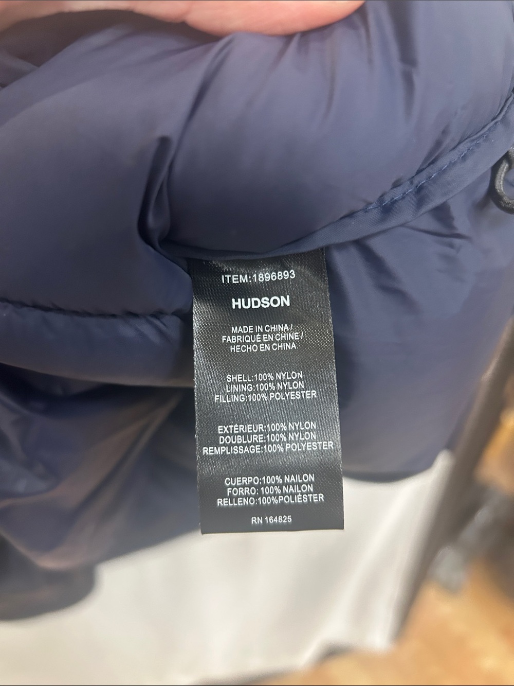 Hudson Jeans Navy High-Collar Quilted Puffer Jacket - Picture 7 of 7